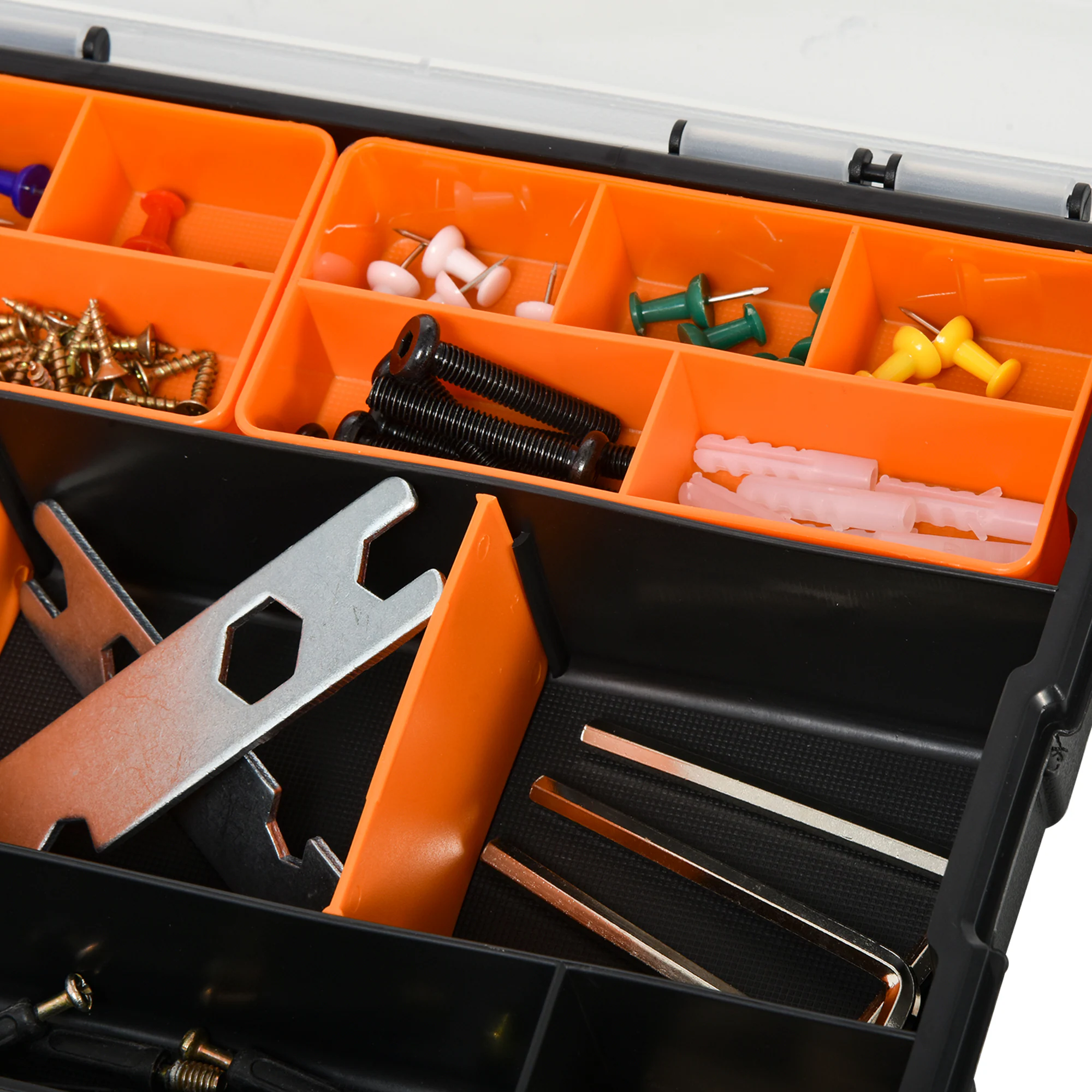 DURHAND Werkzeugaufbewahrung Box 4-teiliges set schwarz, orange