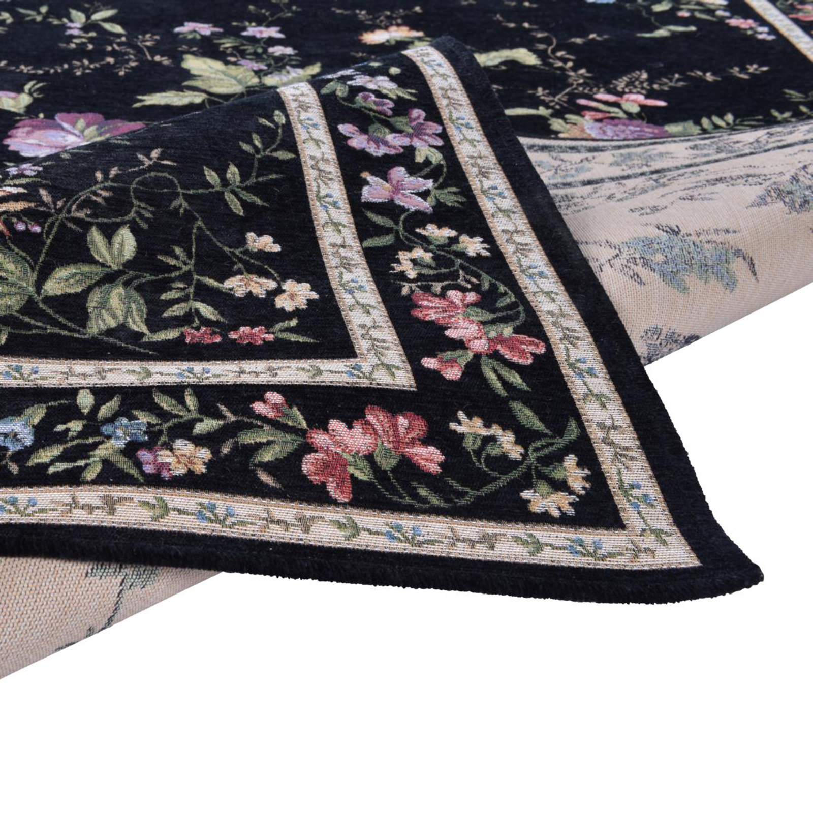 Teppich FLOMI - schwarz - 60x90 cm