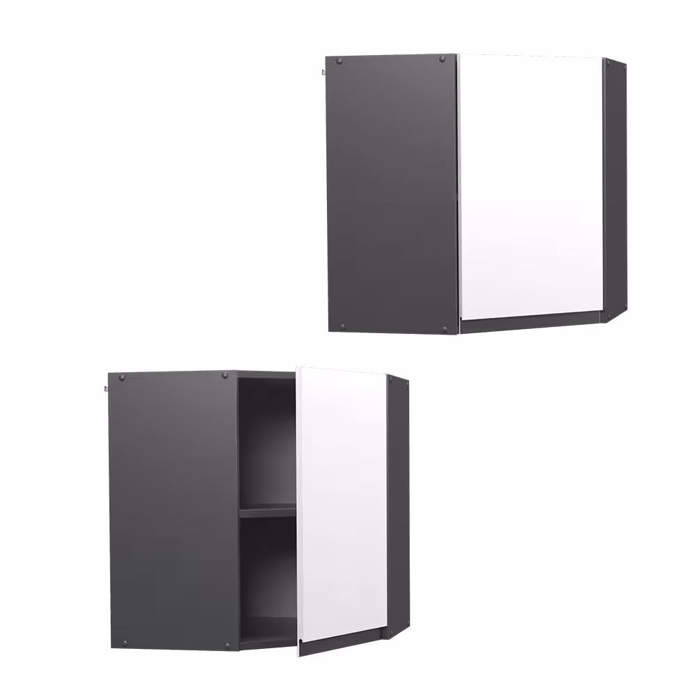 Vicco Eckhängeschrank Küchenschrank Küchenmöbel R-Line J-Shape Anthrazit Weiß 57 cm modern