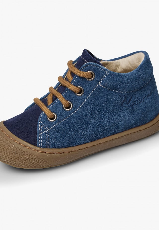 NATURINO COCOON ZIPLauflernschuhe aus Veloursleder mit Reißverschluss, Indigo