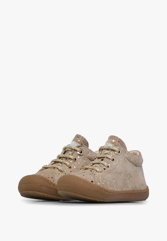 NATURINO COCOONLauflernschuhe aus Veloursleder, Beige-Platin