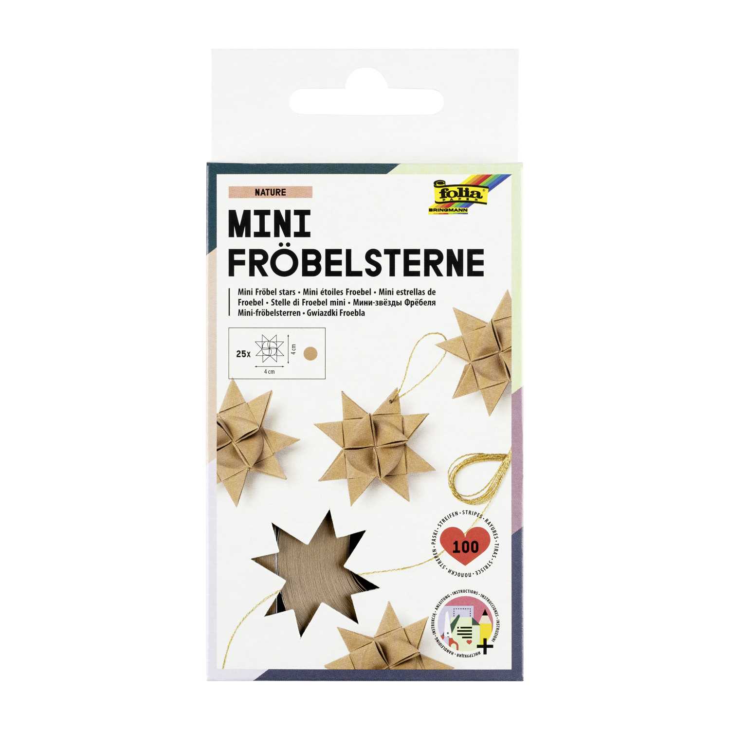 Mini Fröbelsterne Nature 100 Streifen