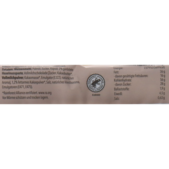 Blätterteiggebäck mit Schoko-Haselnusscremefüllung, 107g von Karens Bakery