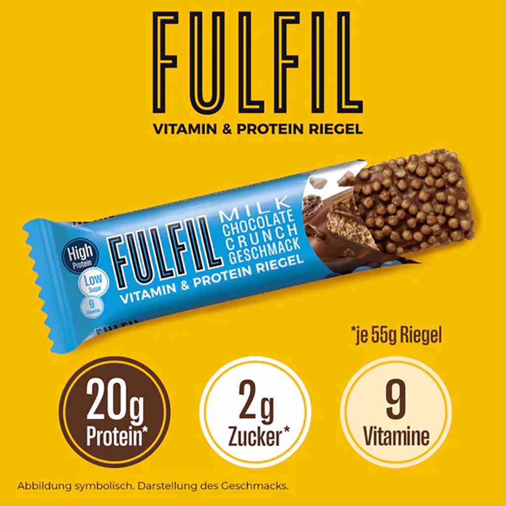 Fulfil Vitamin&Protein Riegel Chocolate Crunch Geschmack 15x55g = 825g MHD:14.2.25