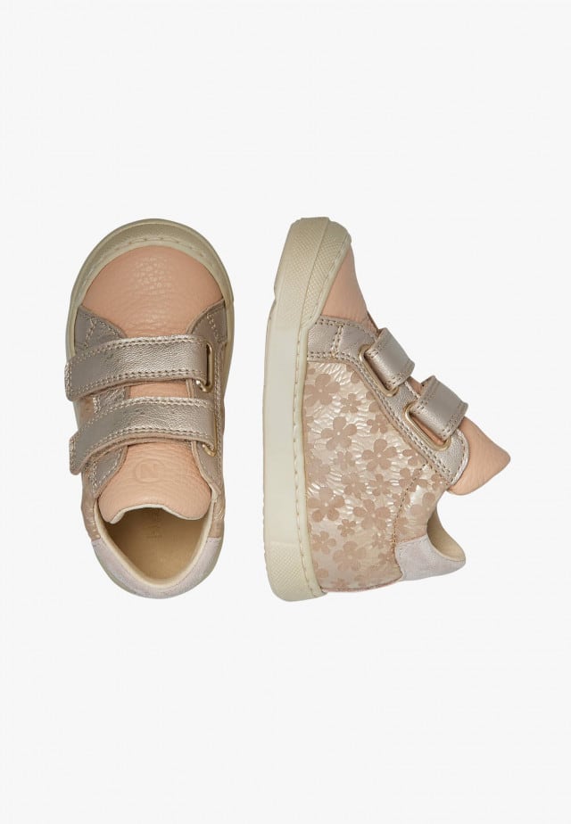 NATURINO LOVAN VLSneakers aus Leder und Veloursleder, Beige-Puderrosa