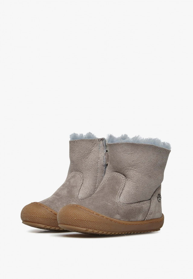NATURINO COZY HUGStiefeletten mit Wollfutter, Hellgrau