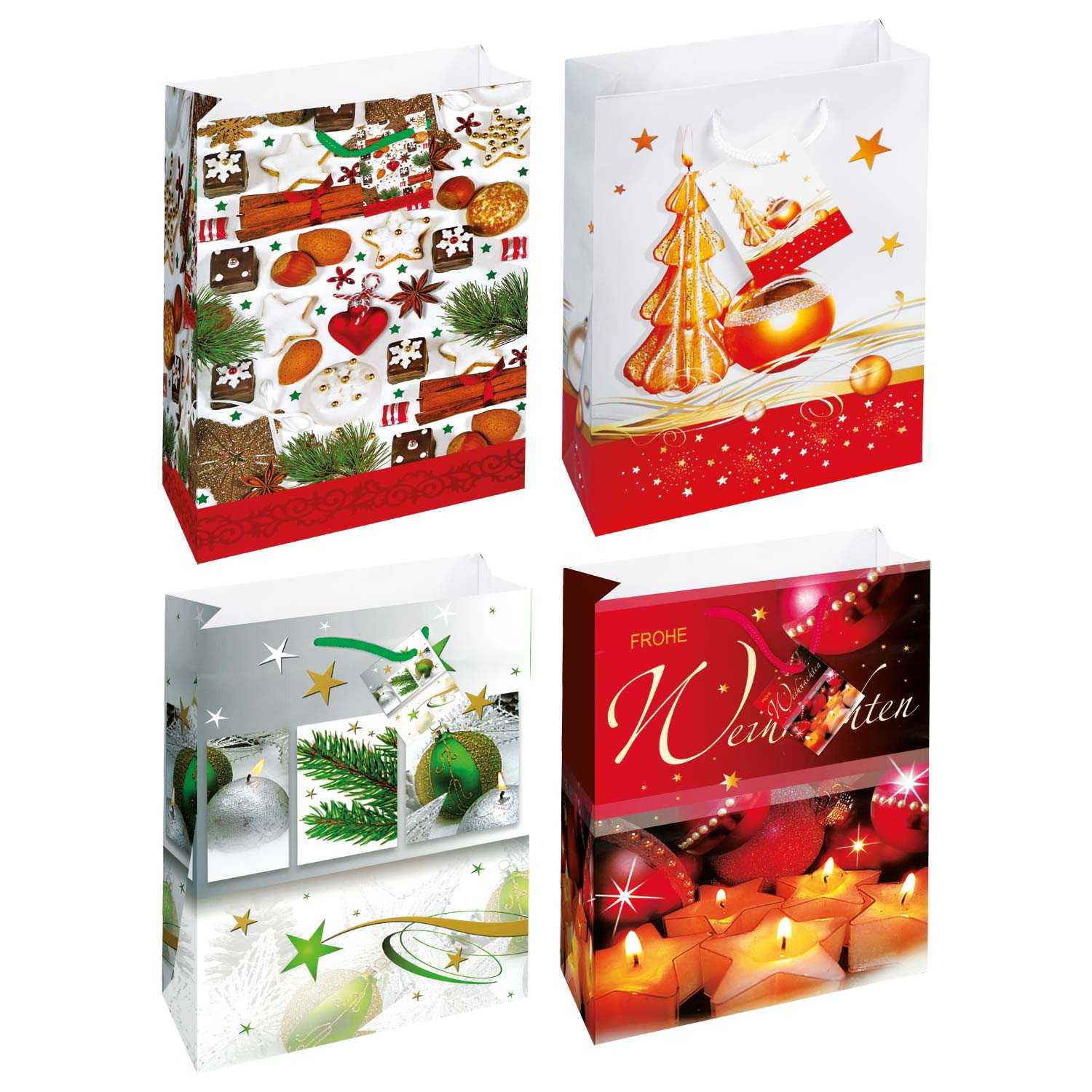 XXL Geschenktüten Weihnachten DIN A5 Lack 4er