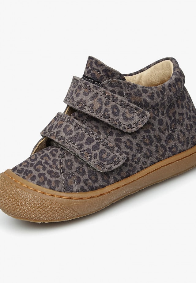 NATURINO COCOON VLLauflernschuhe aus Veloursleder mit Pony-Print, Anthrazit