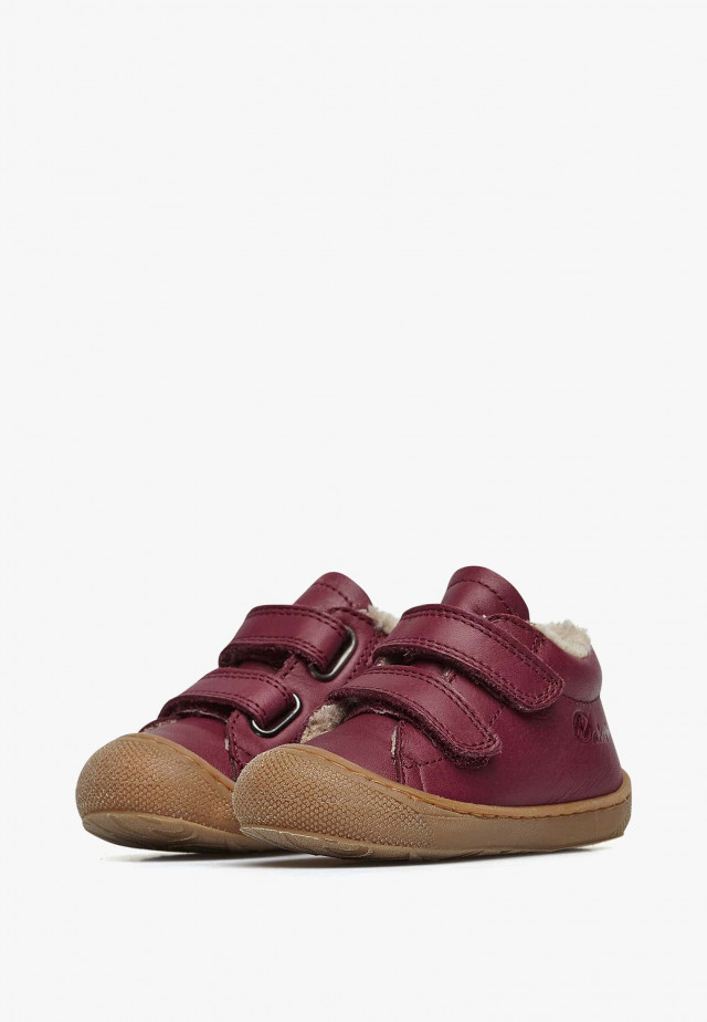 NATURINO COCOON VLLauflernschuhe aus Nappaleder mit Wollfutter, Dunkelrot