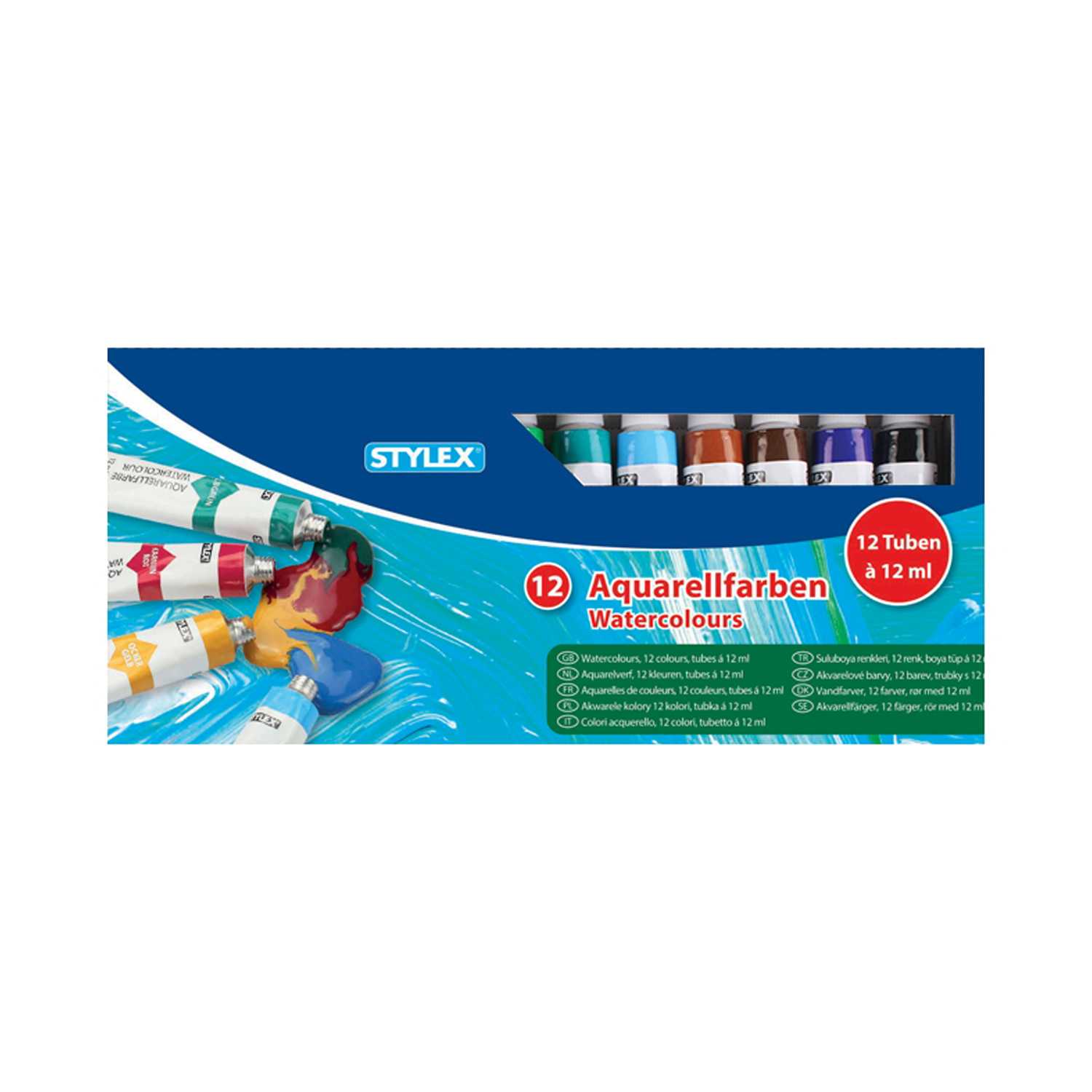 STYLEX®Aquarellfarben, 12 Tuben à 12 ml