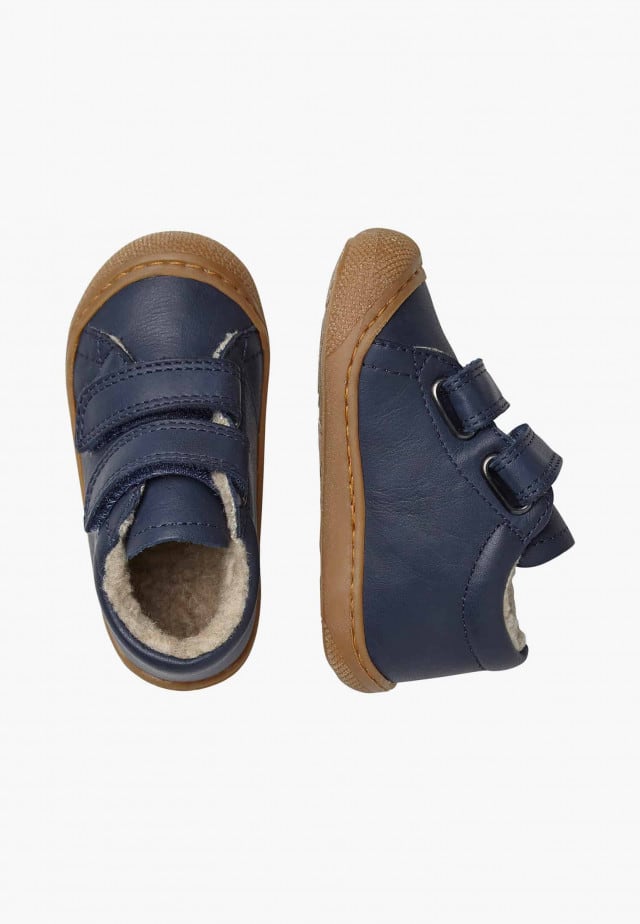 NATURINO COCOON VLLauflernschuhe aus Nappaleder mit Wollfutter, Dunkelblau