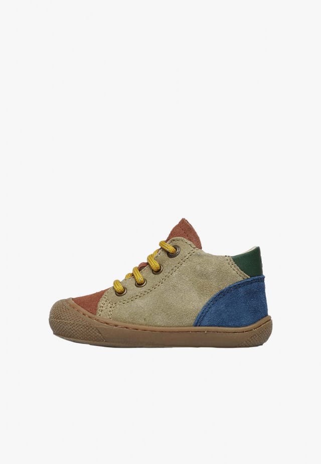 NATURINO ROMYLauflernschuhe aus Leder und Veloursleder, Grau-Indigo