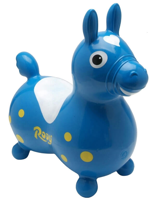 Jakobs 4019961 - Hüpfpferd Rody, blau, ca. 54 cm, ab 3 Jahren