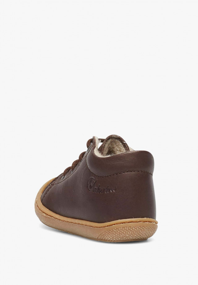 NATURINO COCOONLauflernschuhe aus Leder mit Wollfutter, Braun