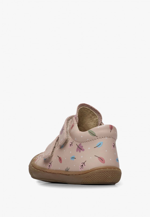 NATURINO COCOON VLLauflernschuhe aus Leder mit Herbstprint, Puderrosa