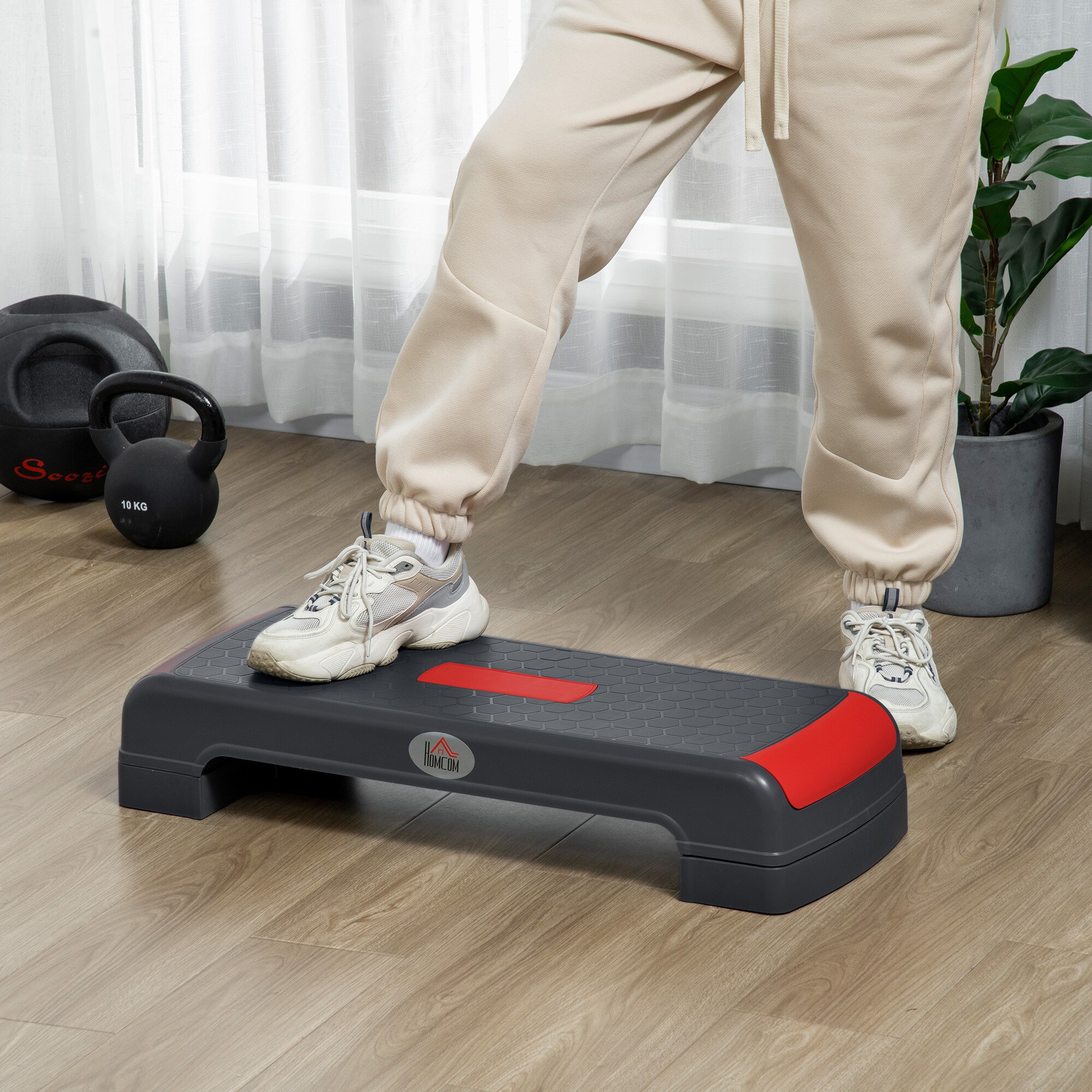 HOMCOM Steppbrett mit 3 Stufen 78L x 28B x 20H cm