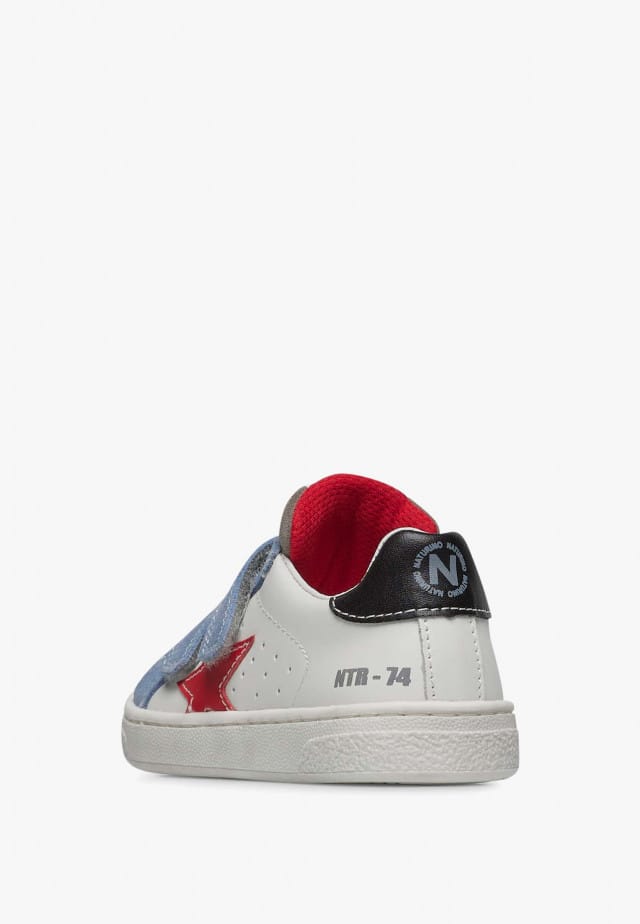 NATURINO PINN VL.Sneakers aus Leder und Veloursleder, Weiß-Grau