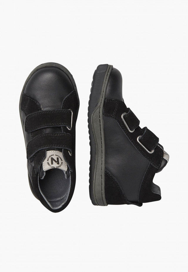 NATURINO CLAY STAR VL.Sneakers aus Veloursleder und Leder, Schwarz