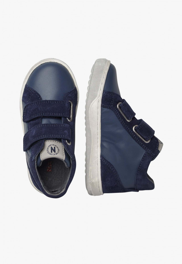 NATURINO CLAY STAR VL.Sneakers aus Veloursleder und Leder, Marineblau
