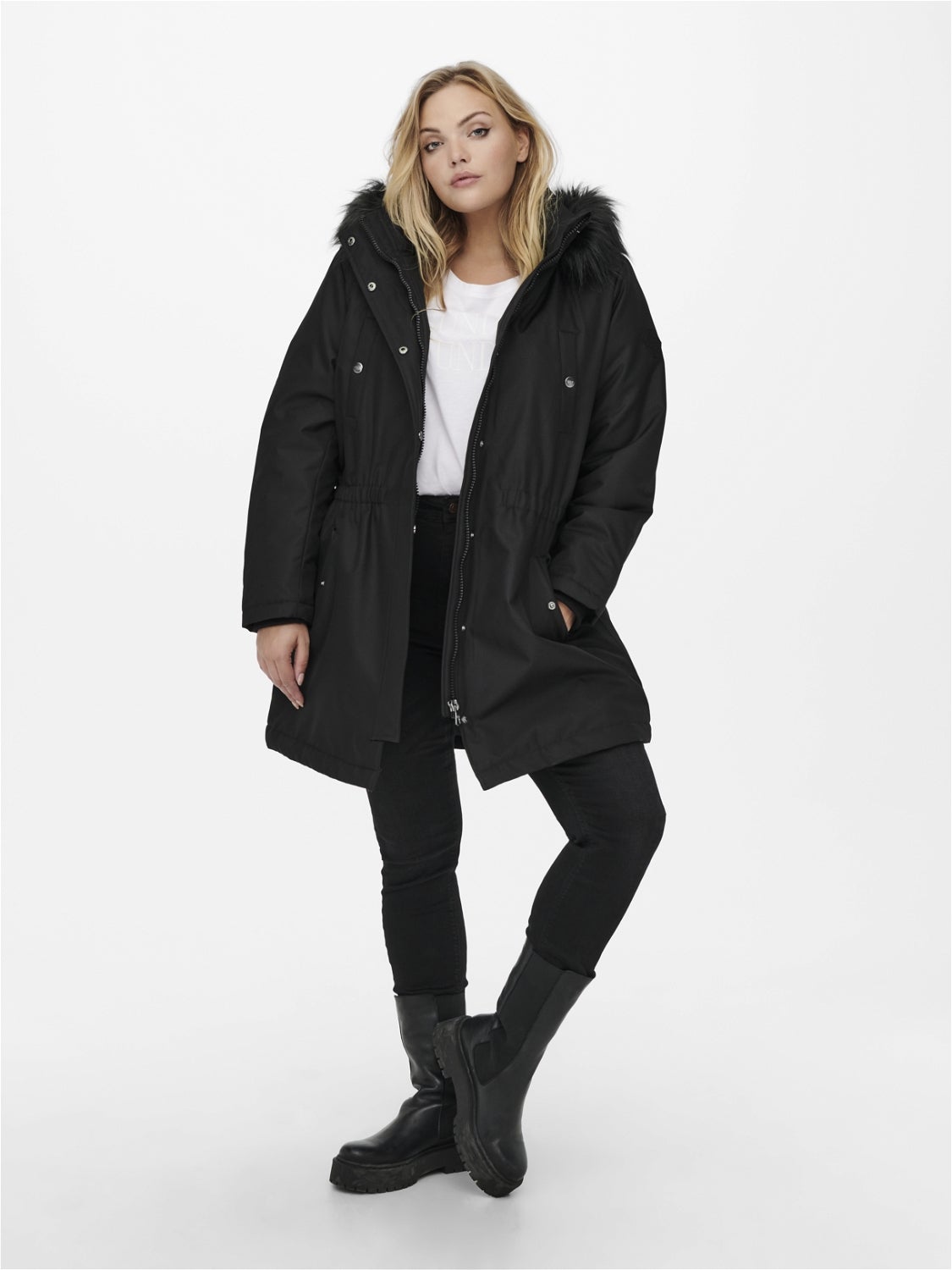 CARIRENA Langer Parka Black