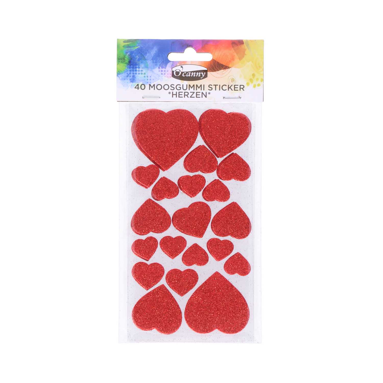 O'Canny Sticker Moosgummi, Herzen, 40er