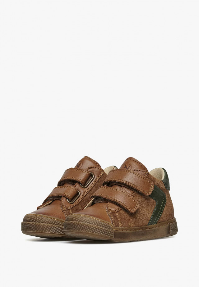 NATURINO HEIST VLSneakers aus Leder und Veloursleder, Lederbraun-Grün