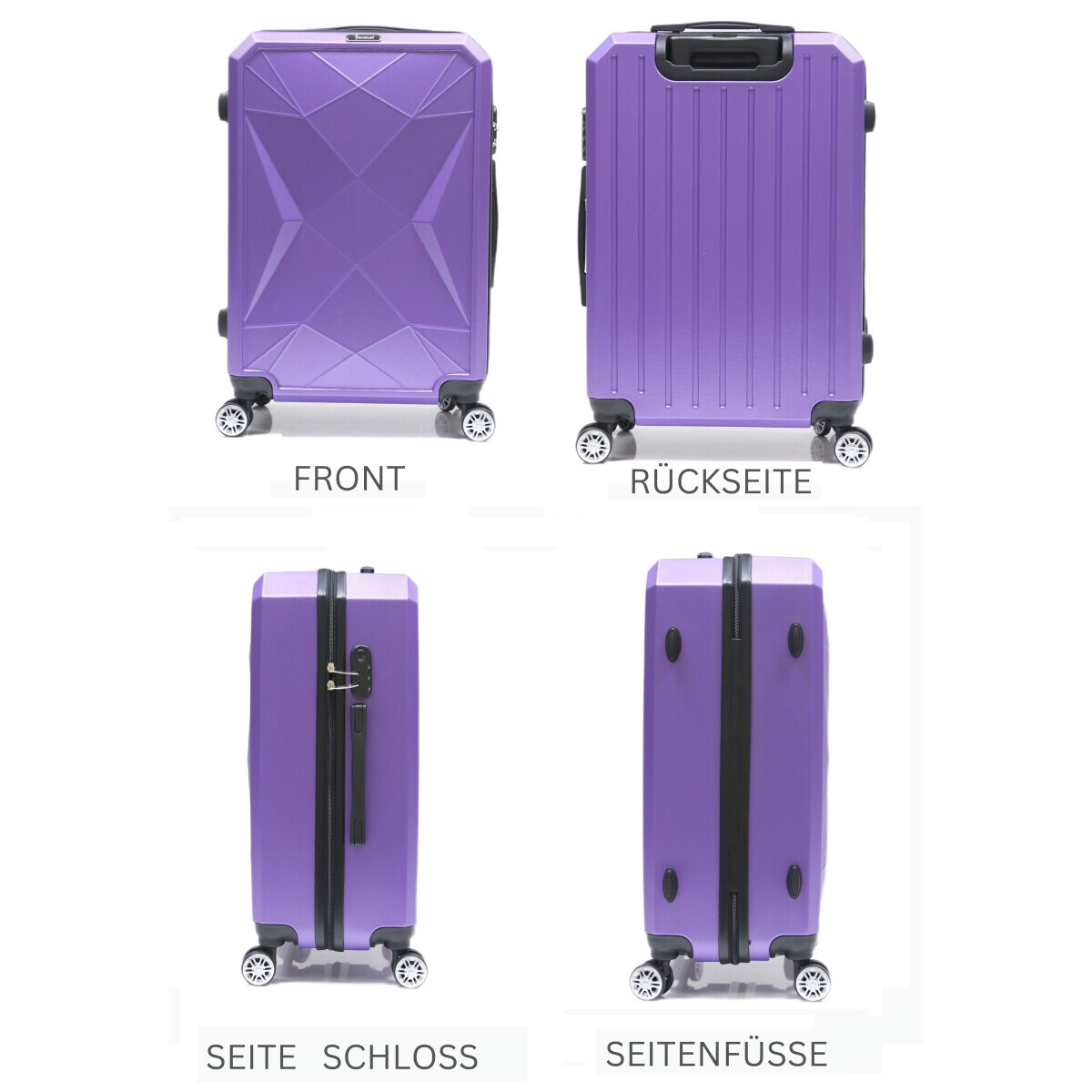 Reisekoffer ABS-03 Koffer 3-teilig Hartschale Trolley Set Kofferset Ha