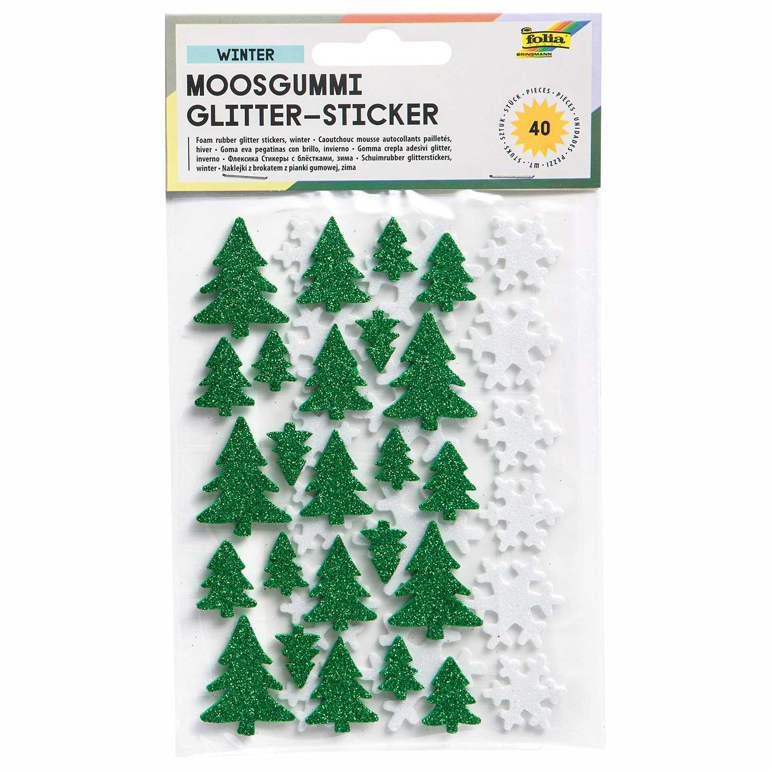 Folia Sticker Moosgummi 40er Glitter-Winter