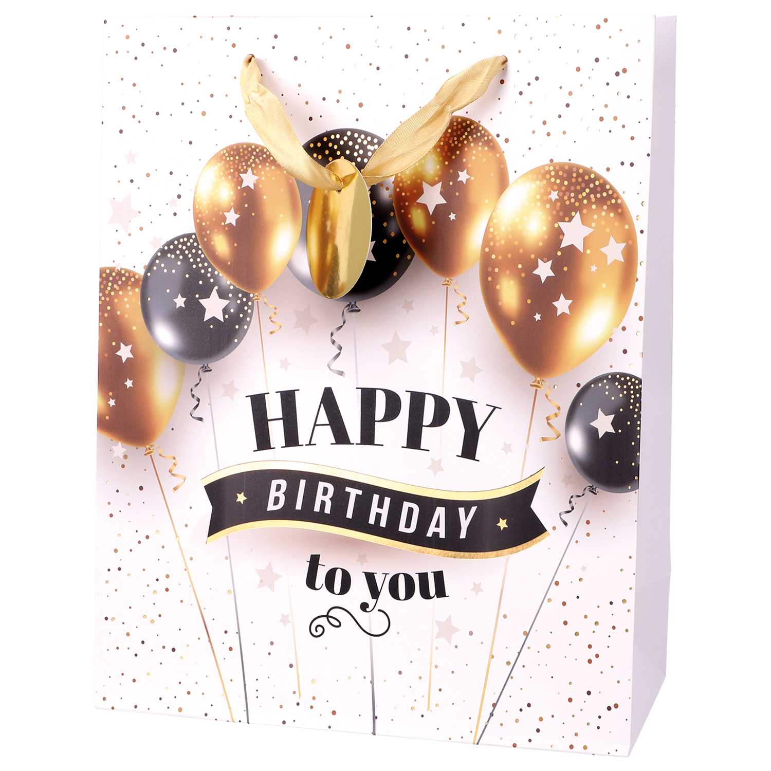 novooo Geschenktüte A4 schwarz/gold 3f