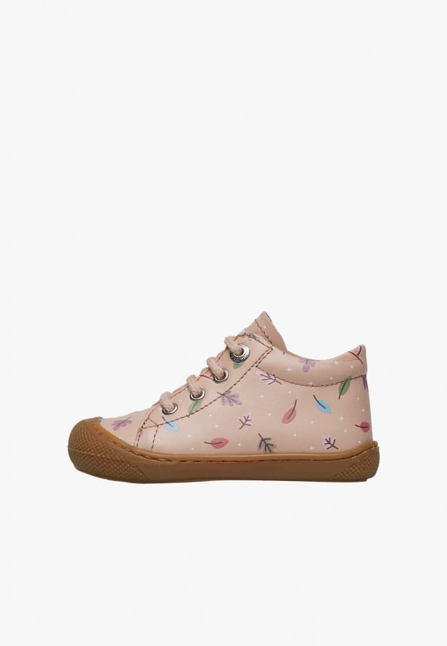 NATURINO COCOONLauflernschuhe aus Leder mit Herbstprint, Puderrosa