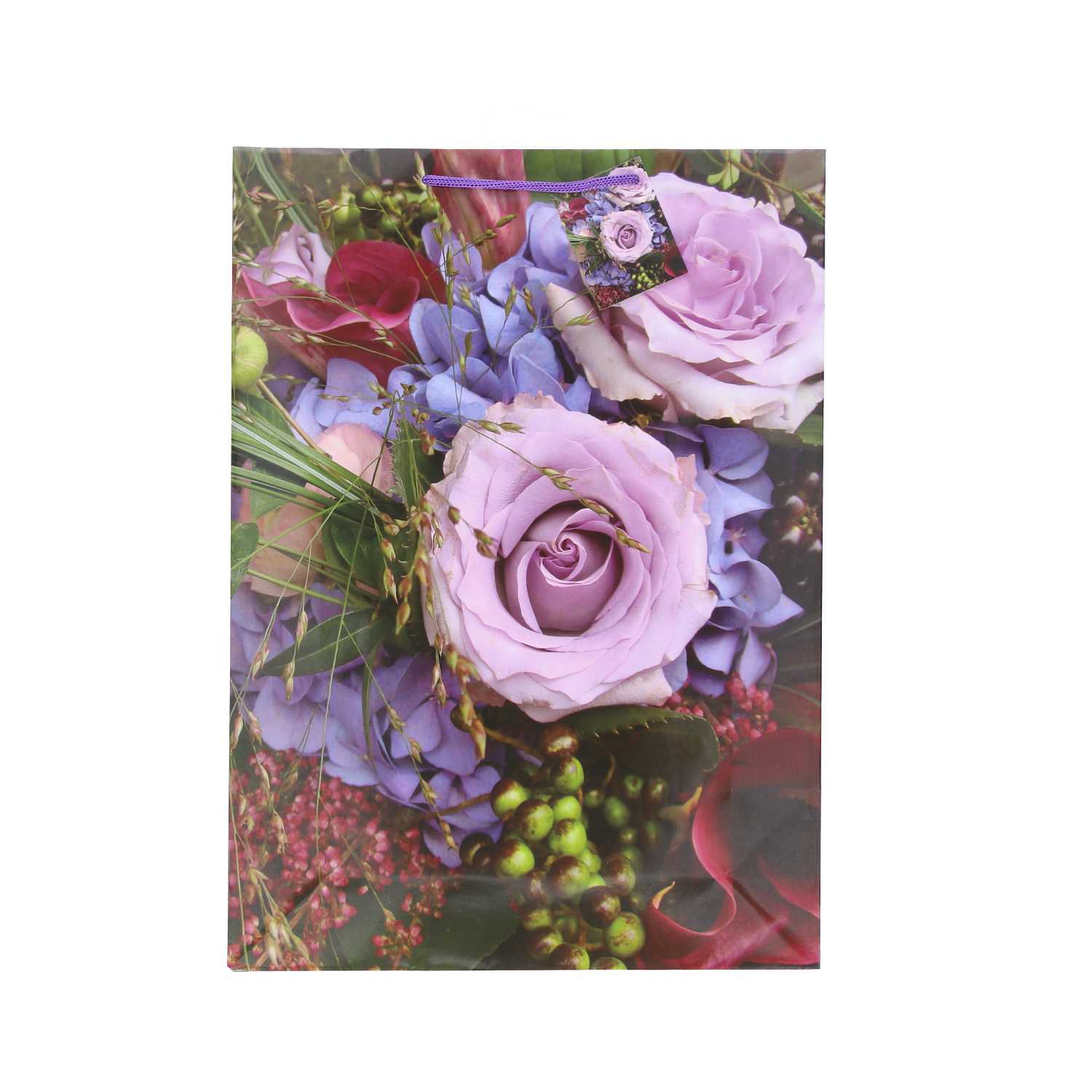 Geschenktüte Lack, XXL Blumen, A3