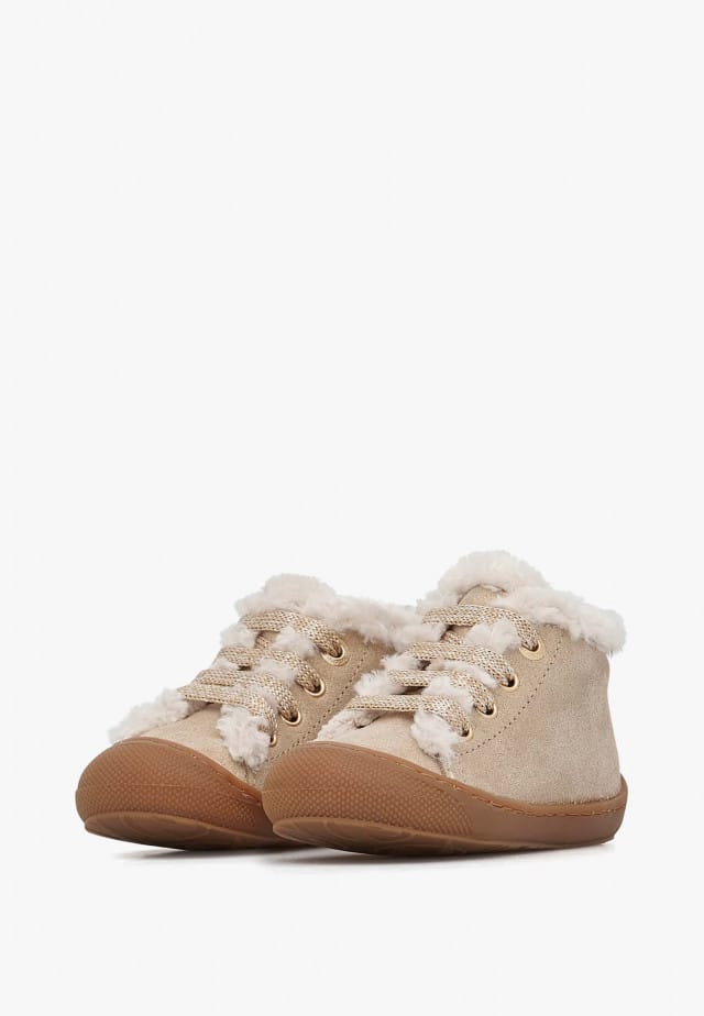 NATURINO LALLITLauflernschuhe aus Veloursleder und Wolle, Platin