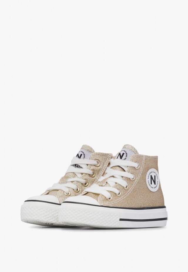 NATURINO YLFAS.Sneakers aus glitzerndem Stoff, Platin
