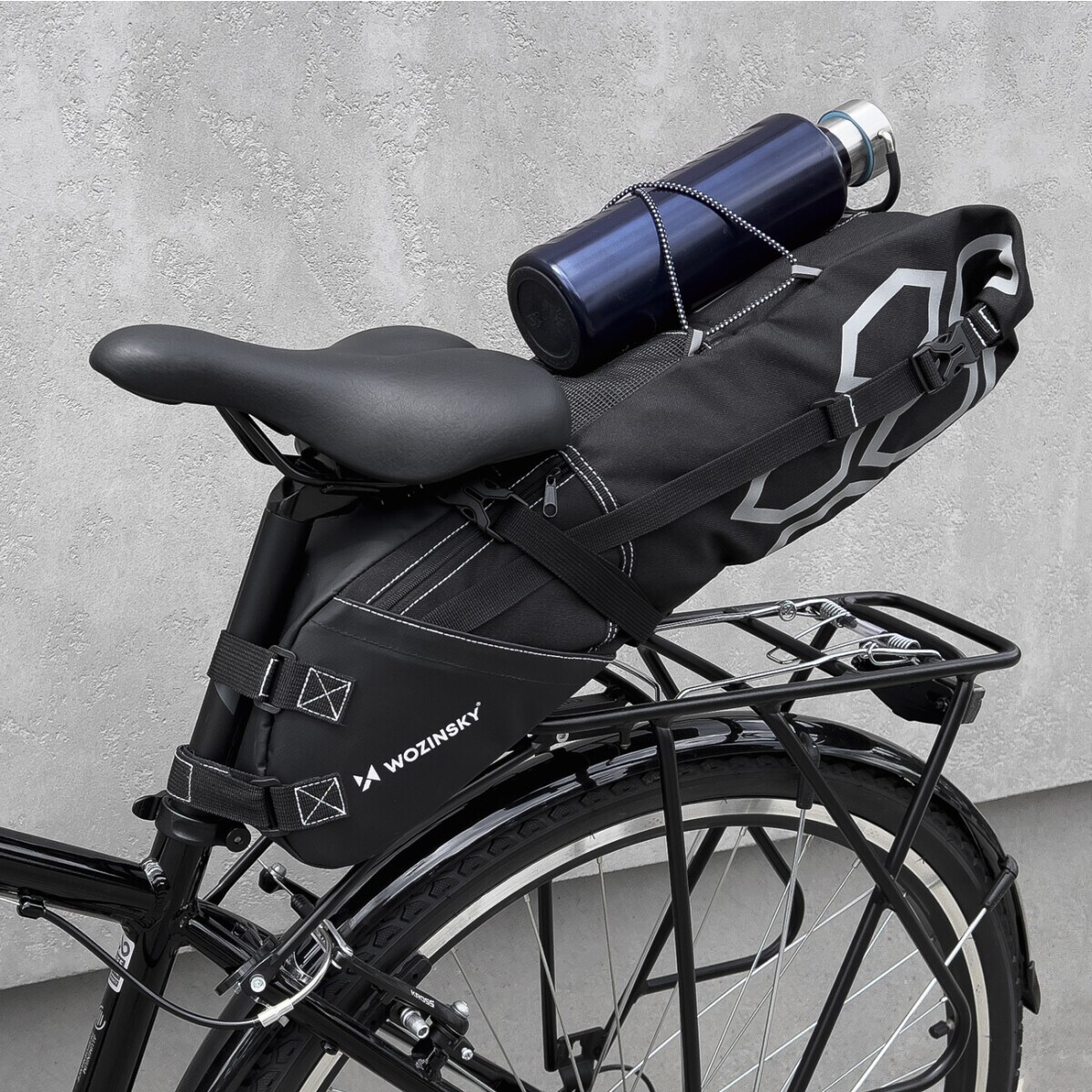 Geräumige Fahrrad Satteltasche Satteltasche groß 12l schwarz