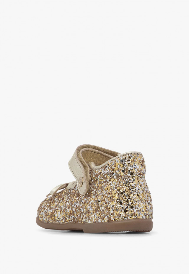 NATURINO BALLETBallerinas aus glitzerndem Leder, Platin