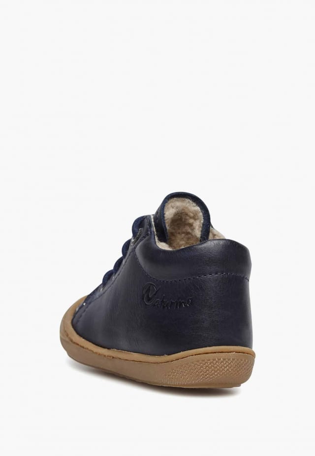 NATURINO COCOONLauflernschuhe aus Leder mit Wollfutter, Marineblau