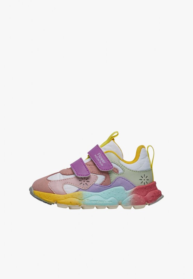 SABURO JUNIOR VL.Sneakers aus Kunstleder und technischem Gewebe, Rosa-Weiß