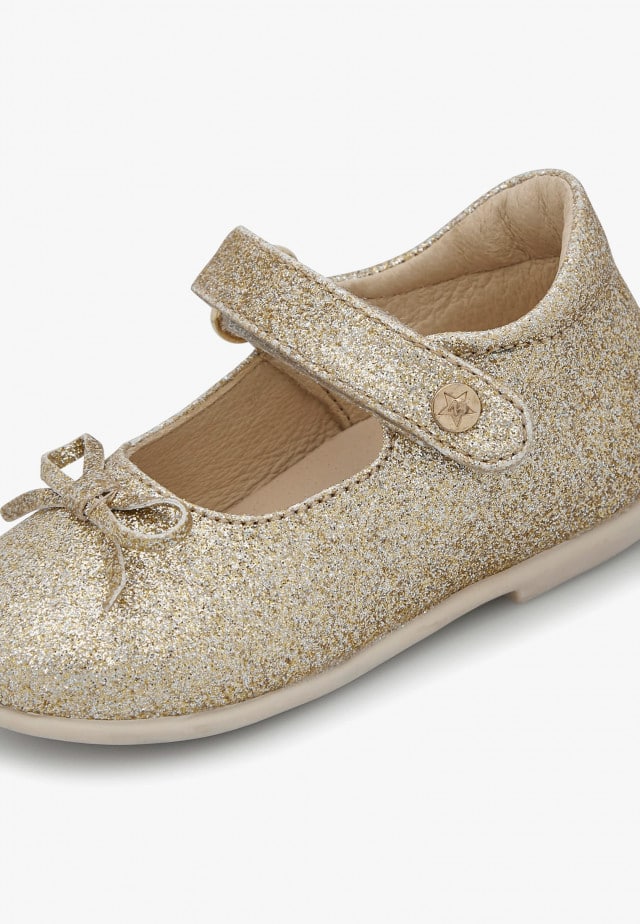 NATURINO BALLETBallerinas aus glitzerndem Leder, Platin