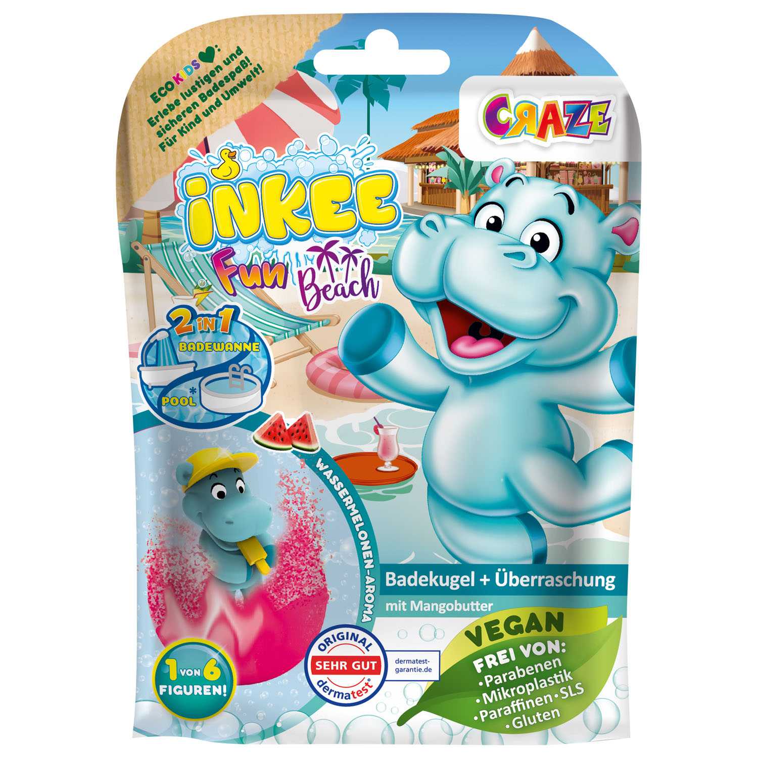 Craze Inkee Badezusatz Badebombe Fun Beach mit Sammelfigur 100 g