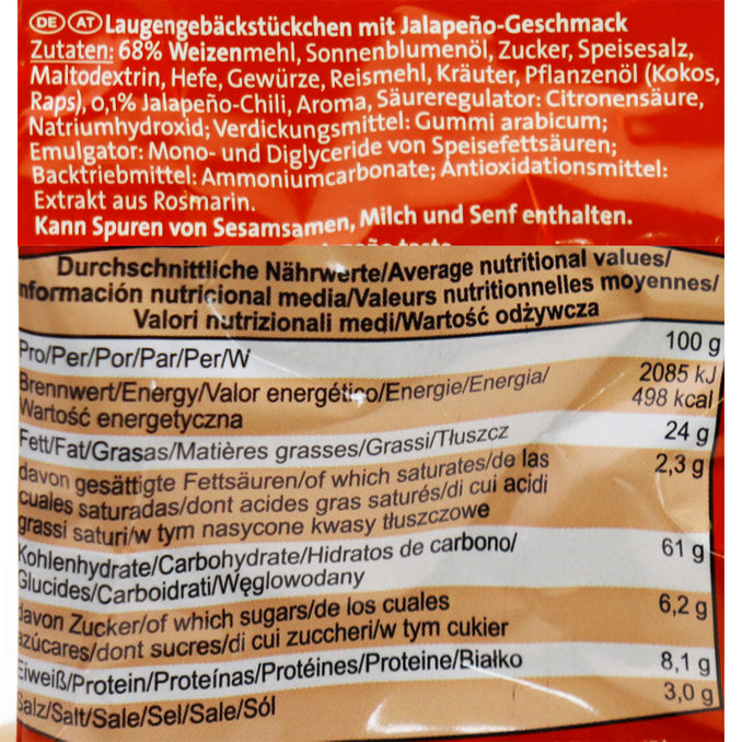 Crunchy Pretzels Jalapeño, 9er Pack, 9 x 125g von XOX