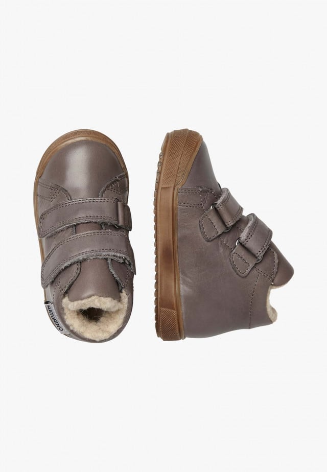 NATURINO NEW MULAZ VLSchuhe aus Leder mit Futter aus Kunst-Shearling, Grau