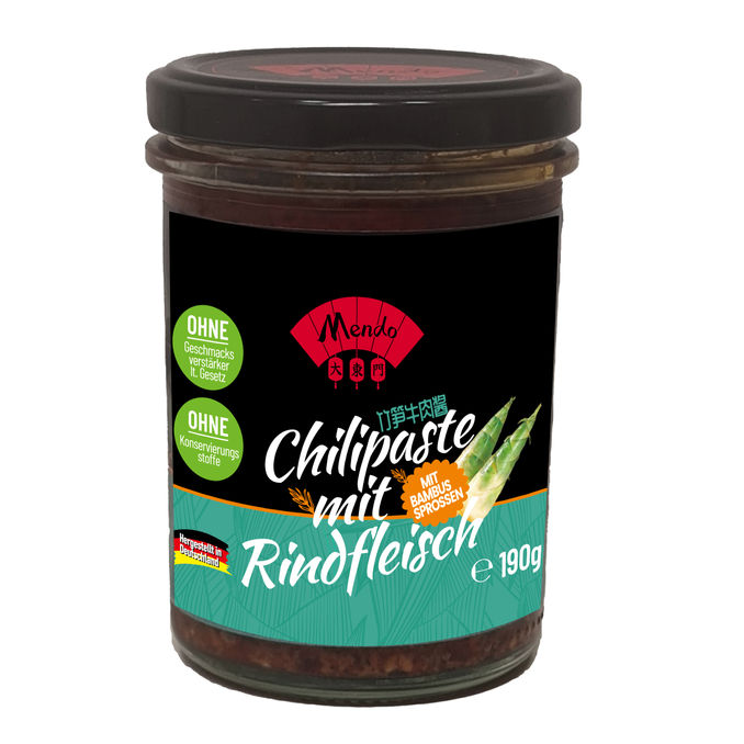 Mendo Chilipaste mit Rindfleisch und Bambussprossen, 190g von Mendo Food