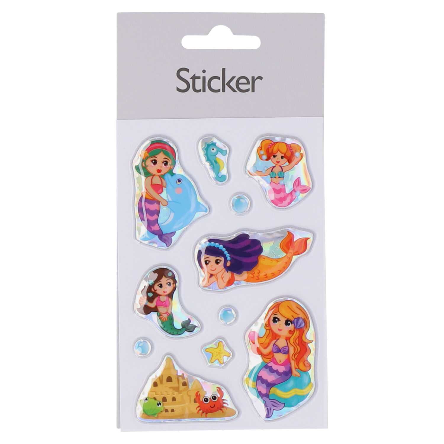 Sticker Puffy Tiere & Meerjungfrau