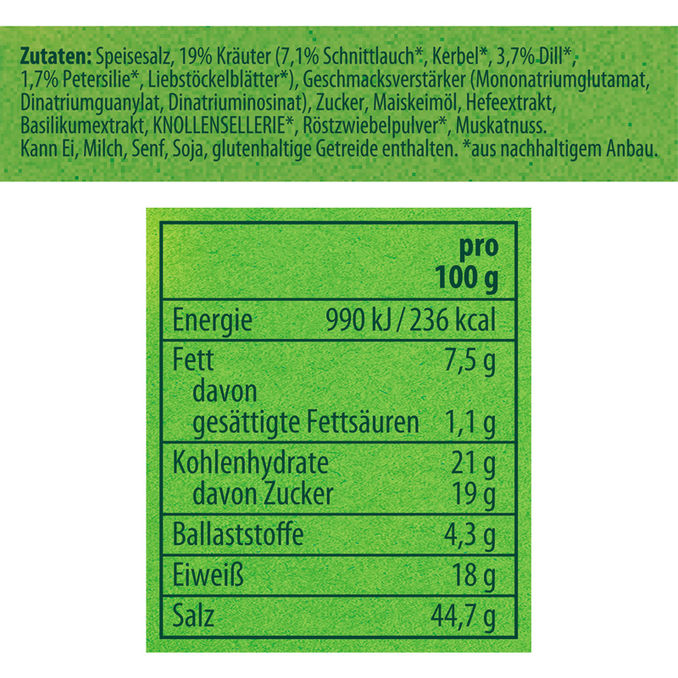 Kräuterlinge zum Streuen Gartenkräuter , 60g von Knorr