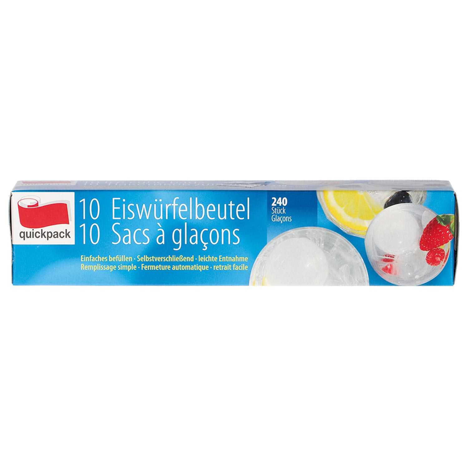 Quickpack Eiswürfelbeutel selbstverschließend 240 Eiswürfel 10er