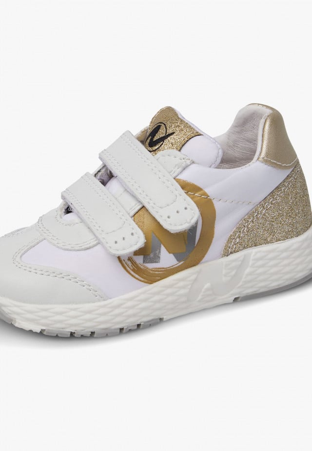 NATURINO JESKO 2 VL.Sneakers aus Veloursleder und technischem Gewebe, Weiß-Platin