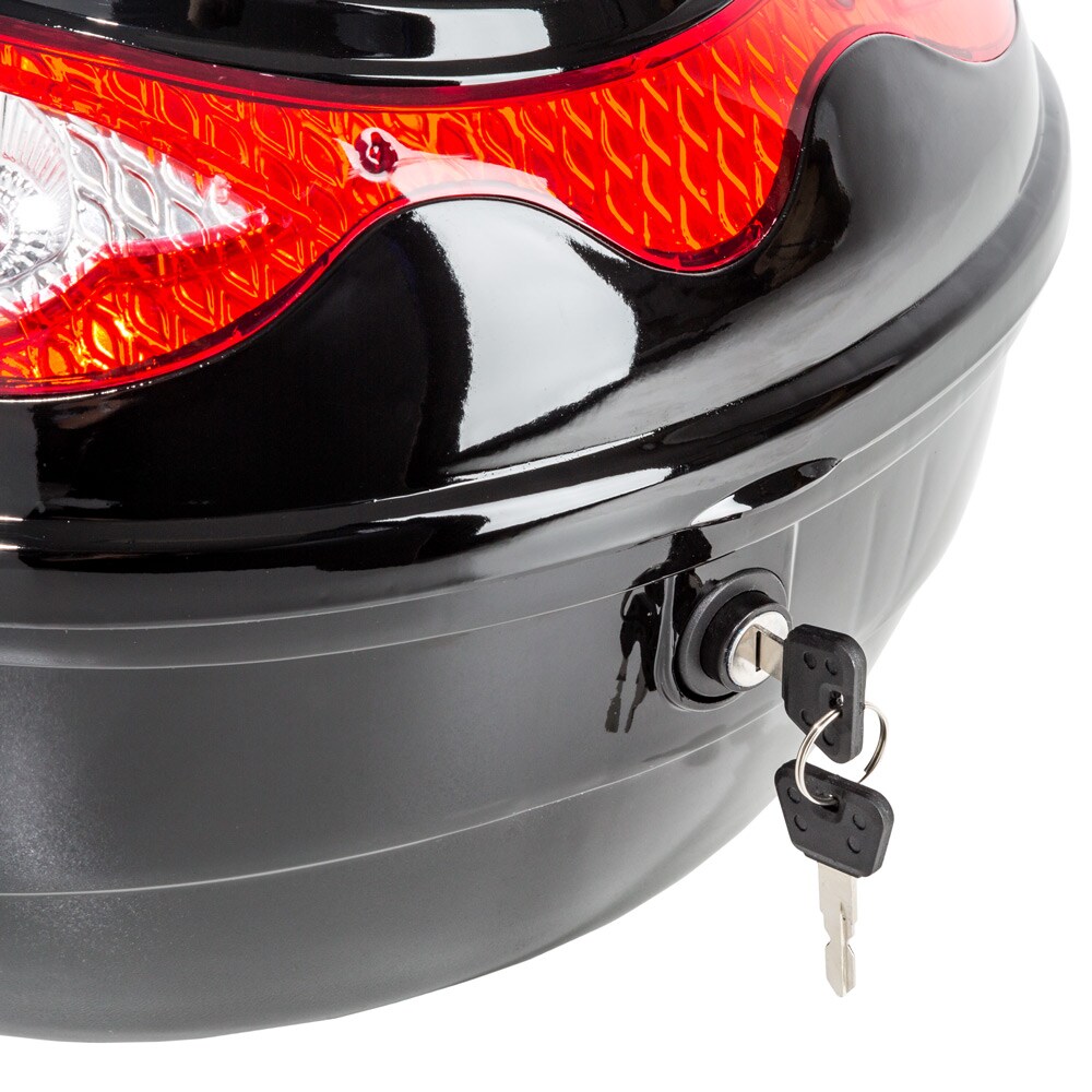 tectake® Motorradkoffer, Volumen 22 l, für Mofas, Roller, Motorräder und Quads, großer Reflektor