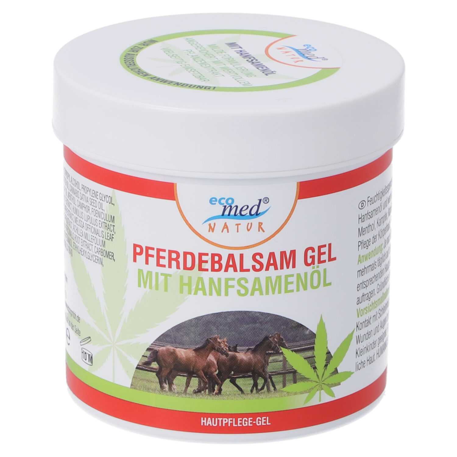 eco med Natur Pferdebalsam Gel mit Hanfsamenöl 250 ml