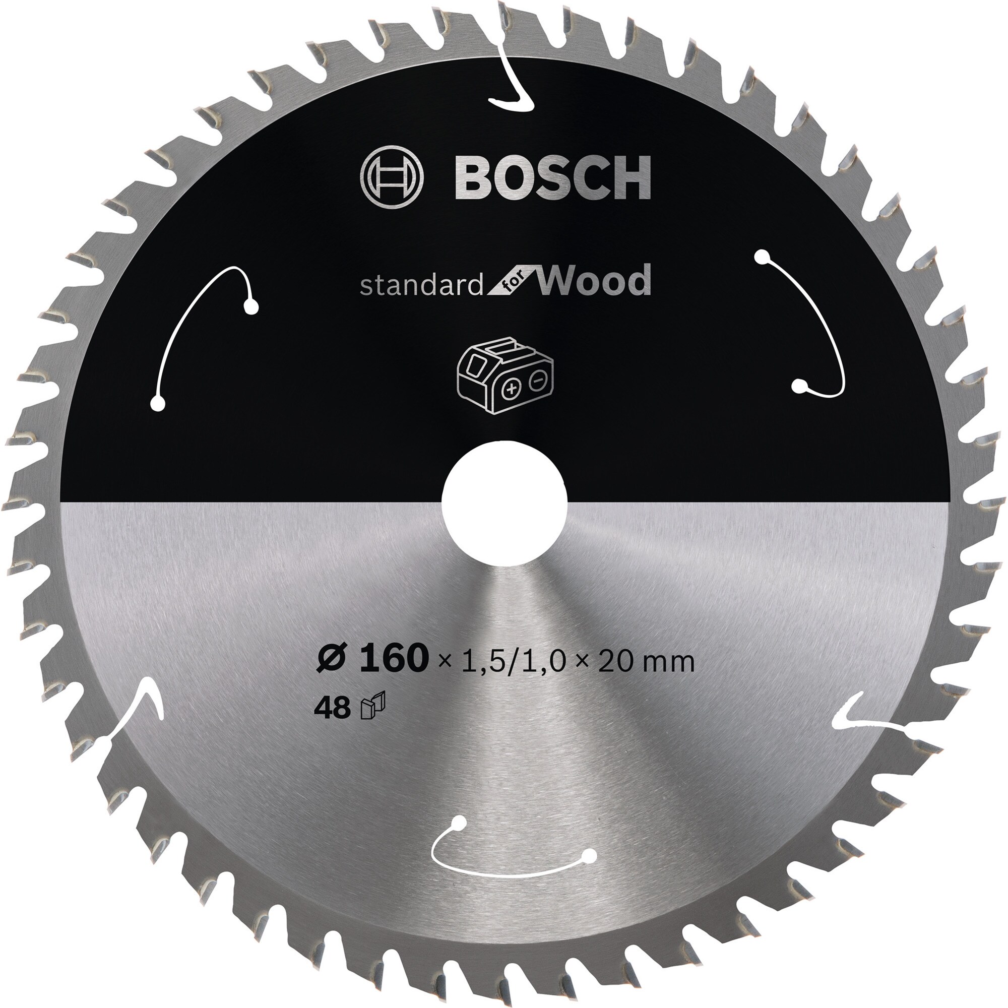 Bosch Sägeblatt Kreissägeblatt Standard for Wood, Ø 160mm, 48Z