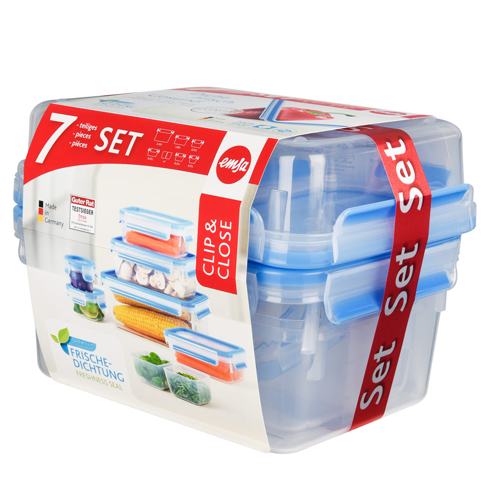 CLIP & CLOSE Frischhaltedosen 7er-Set